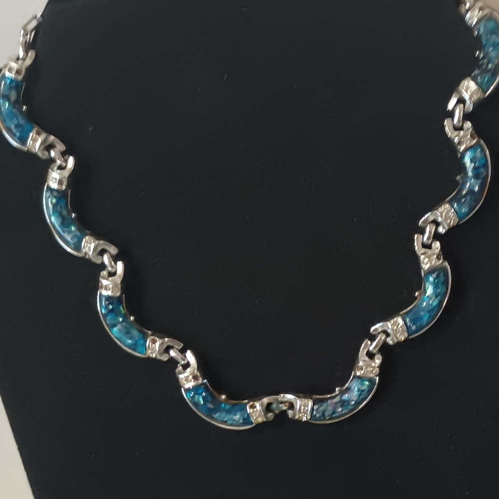 VINTAGE Coro 1950's Rhinestone Thermoset Lucite Necklace 16" Inches Long - Picture 9 of 15